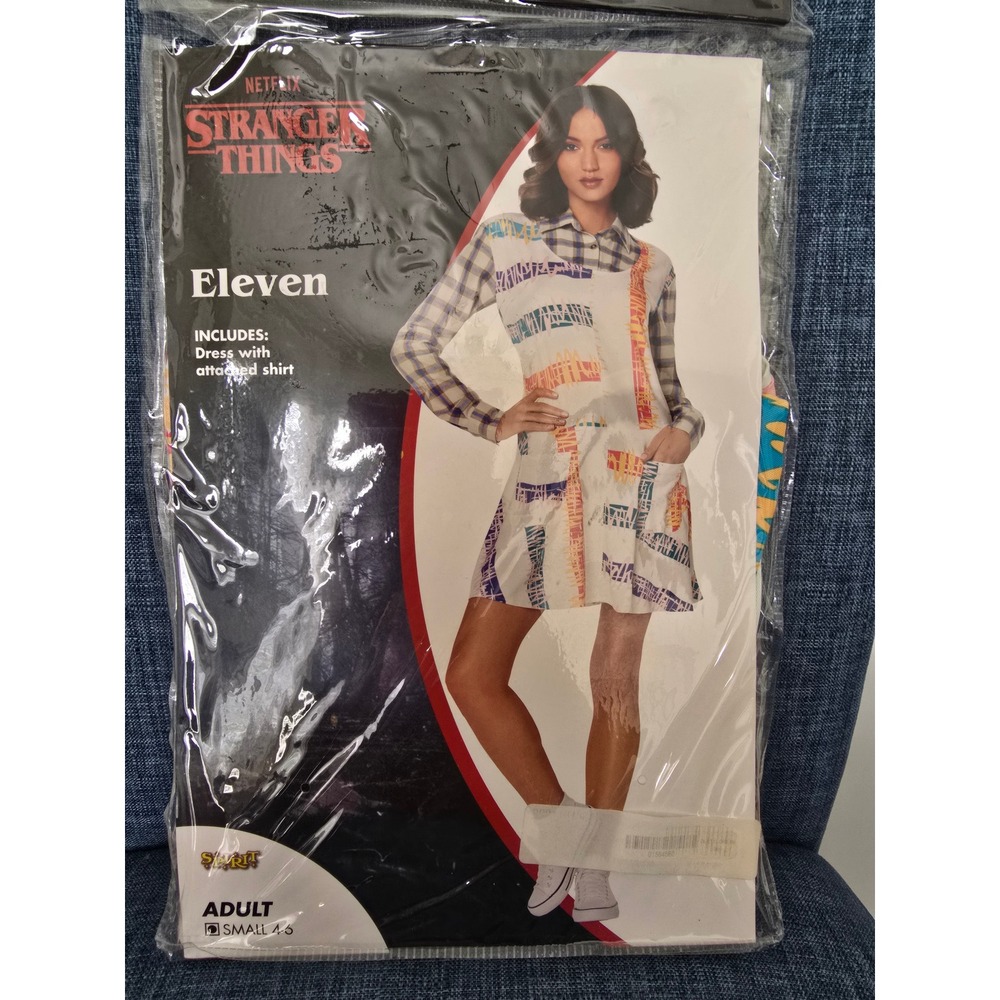 Spirit Stranger Things Eleven Costume Adult Small 4-6 Dress with Attached Shirt - Picture 1 of 5